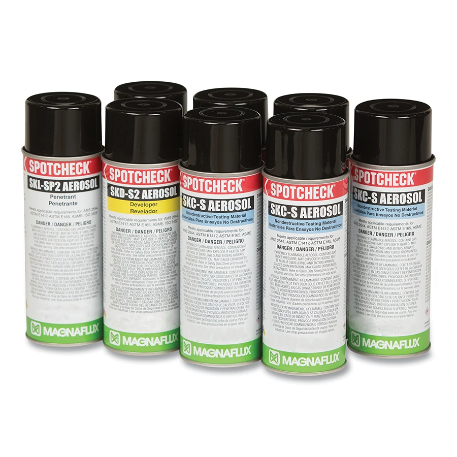 [387-01-5920-48] Magnaflux Spotcheck SK-816 Visible Penetrant Kit (2 SKL-SP2, SKD-S2, 4 SKC-S)