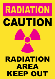 Caution Radiation Area 10" x 7" Decal