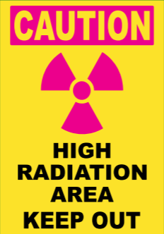 Caution High Radiation Area 10" x 7" Decal